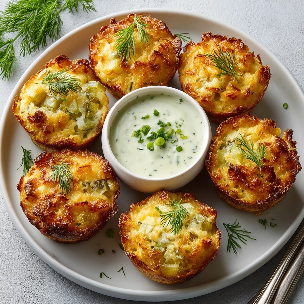 A close-up of the delicious Pickle-Fix Egg & Potato Breakfast Muffins, filled with potato and pickles.