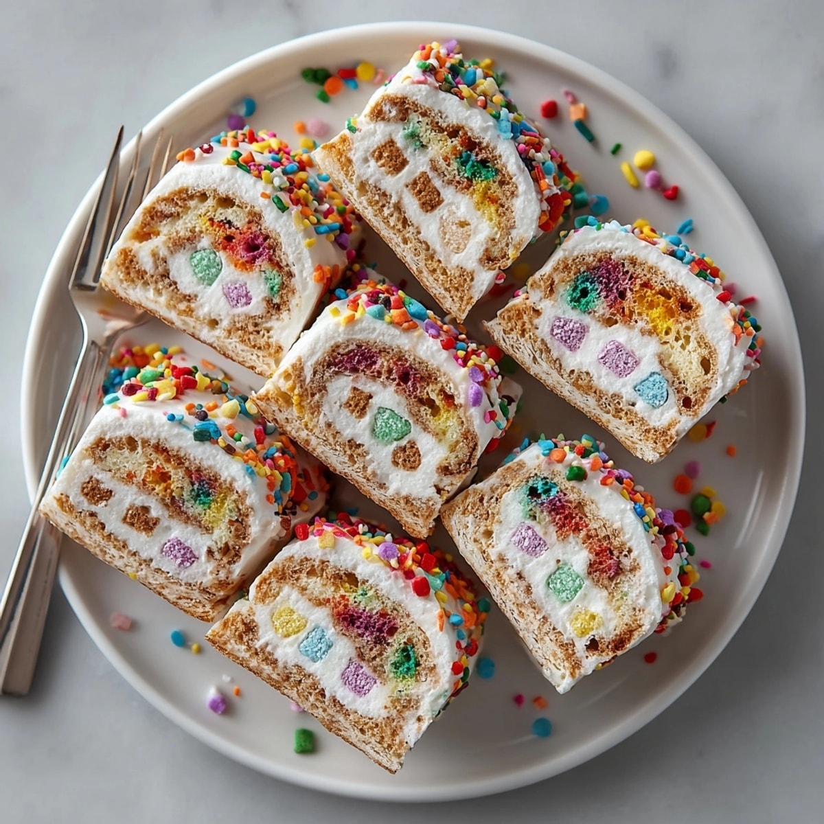 These vibrant Chaos-Style Confetti Birthday Cake Wraps feature soft tortillas filled with funfetti cake.