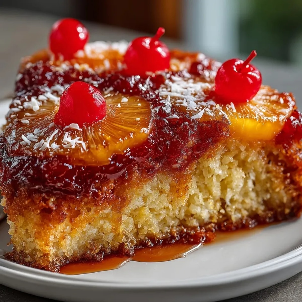 Golden, caramelized pineapple slices topping a moist Tropical Pineapple Upside Down Cake are irresistible.