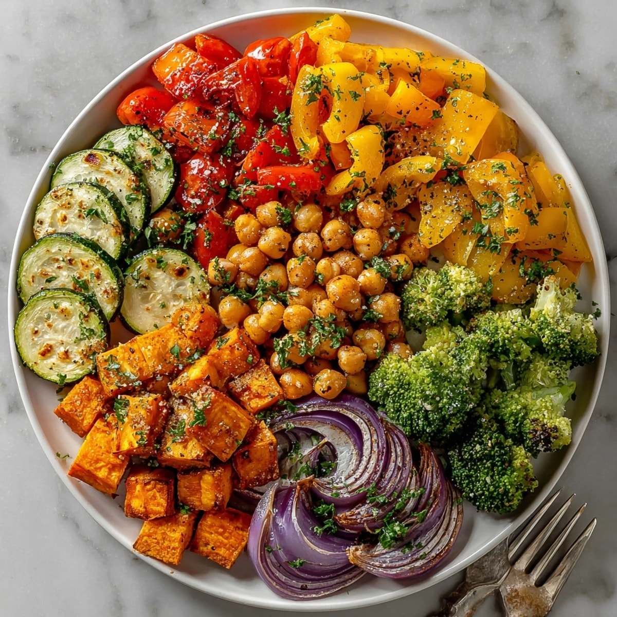 Mexican-inspired Sweet Potato Burrito Bowl served with creamy chipotle-lime dressing and fresh cilantro garnish
