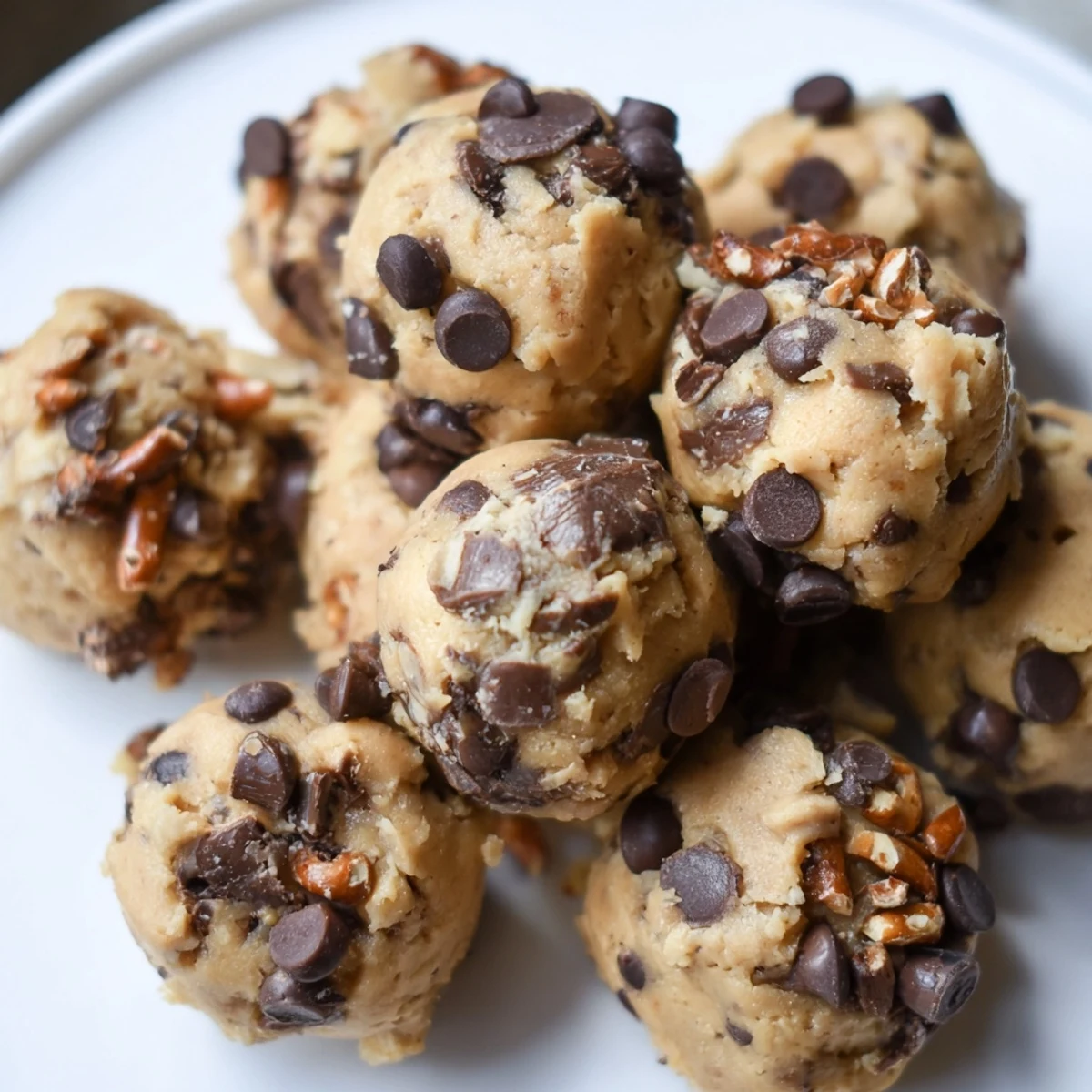 Rich Root Beer Fudge Cookie Dough Balls with delightful fudge chunks, perfect for snacking.  