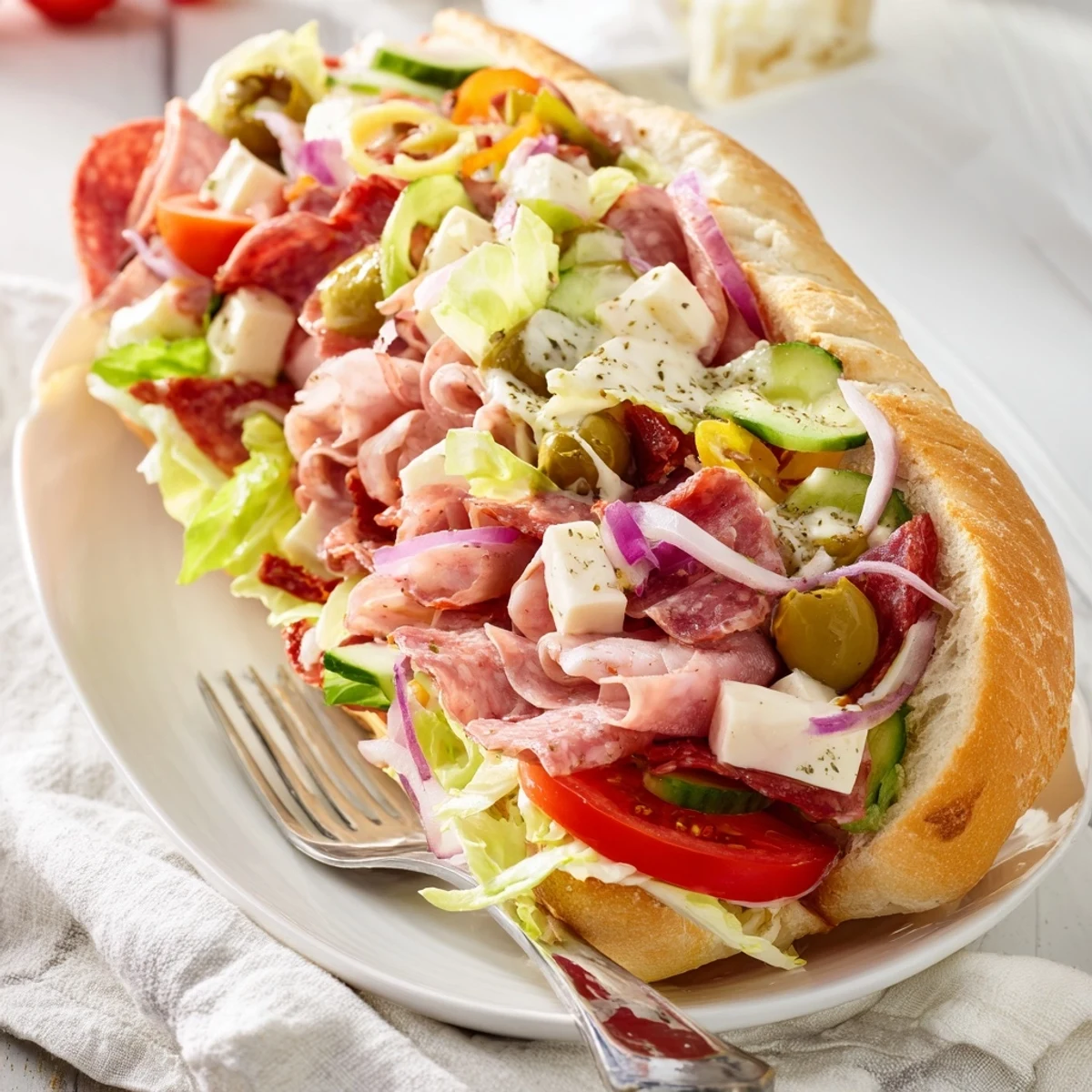 Close-up of Flavor Mash-Up Sandwiches, showcasing colorful ingredients and creamy dressing for lunch.  