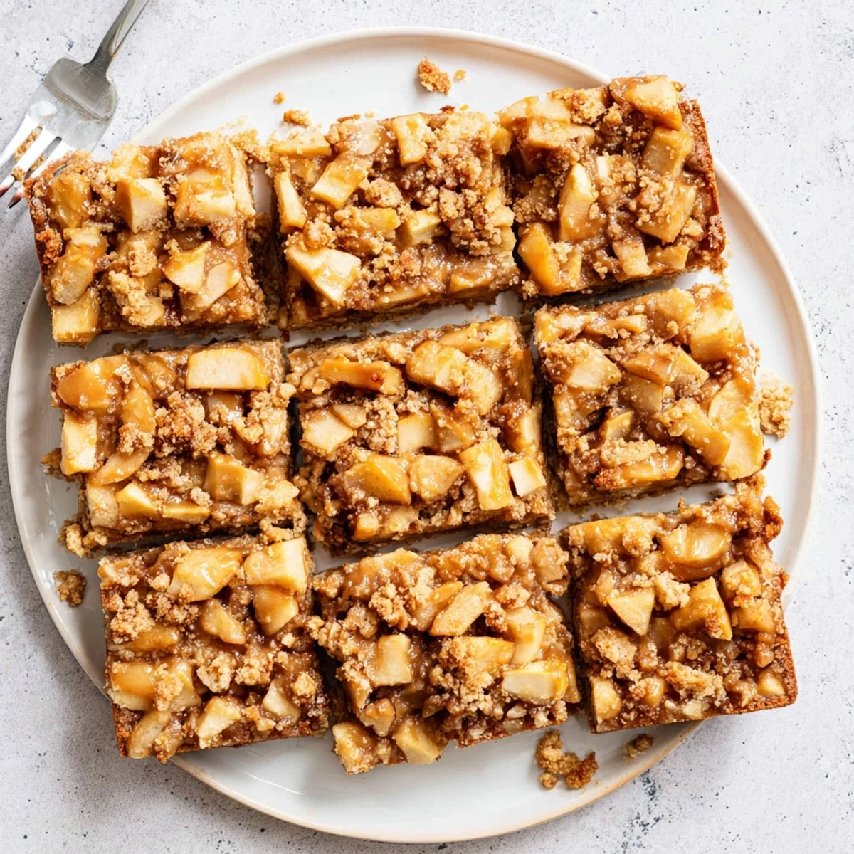 Warm, inviting image: Caramel Apple Cookie Bars with a caramel drizzle, ready to enjoy.