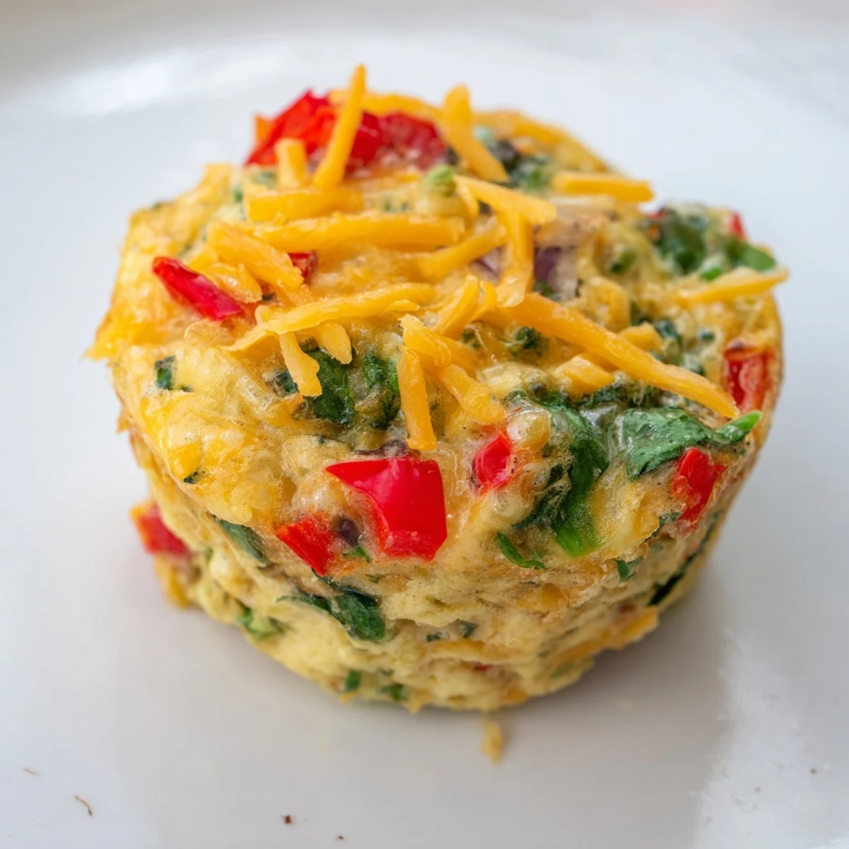 Golden, cheesy Easy Christmas Morning Egg Muffins with vibrant veggies ready to be served.