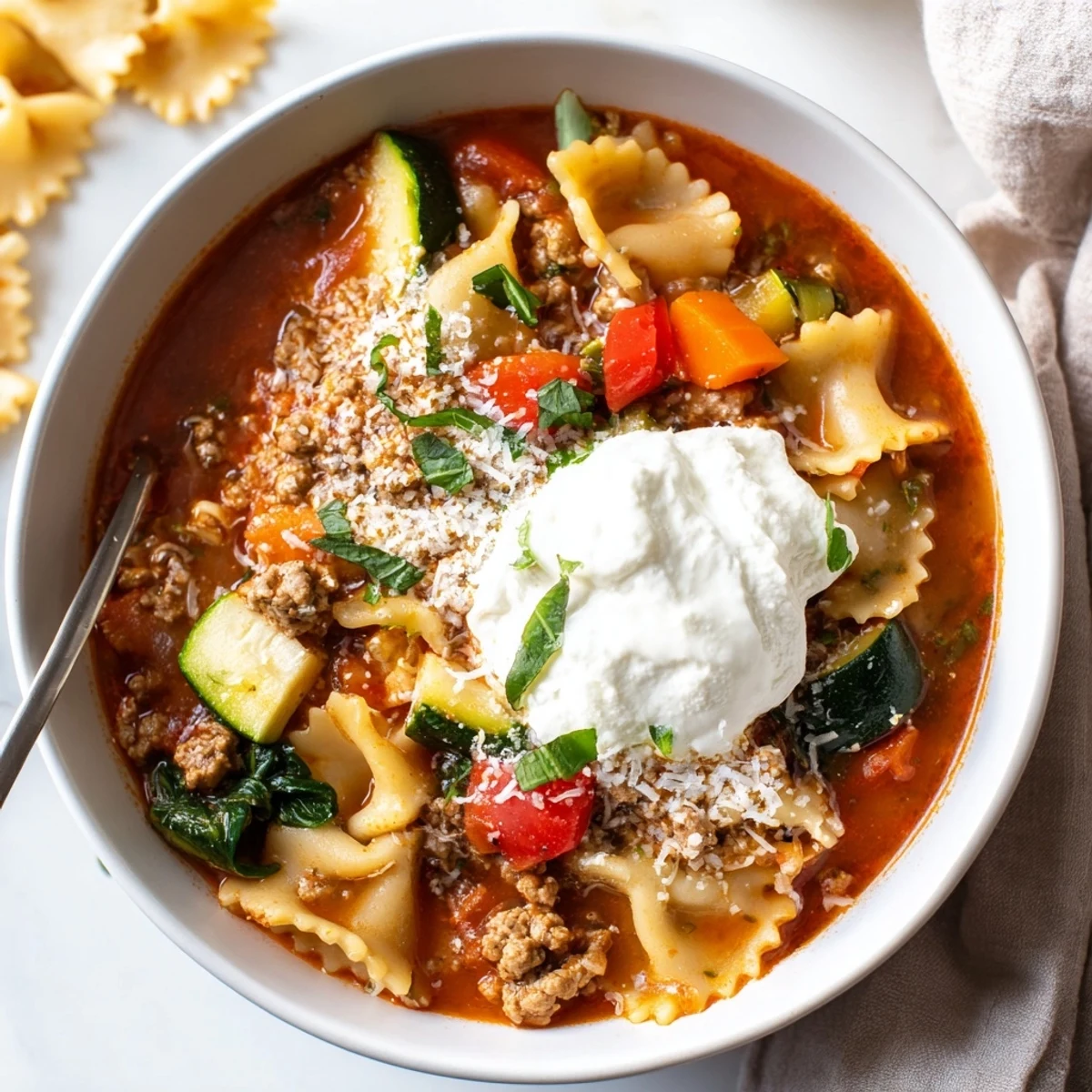 Healthy Lasagna Soup Bowl