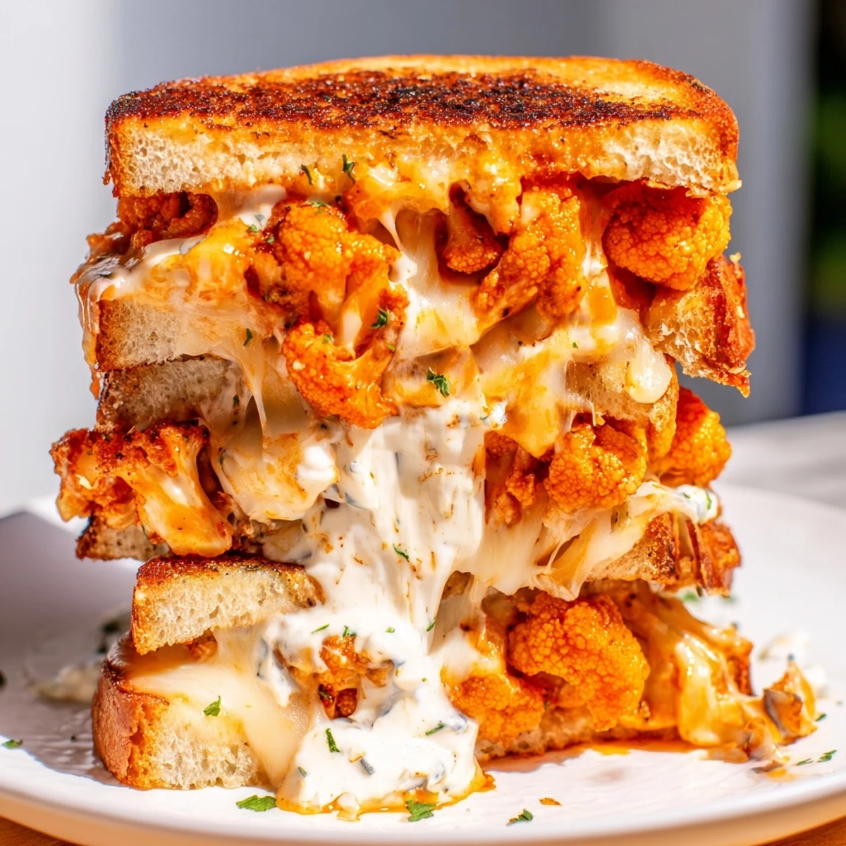 Buffalo Cauliflower Ranch Grilled Cheese