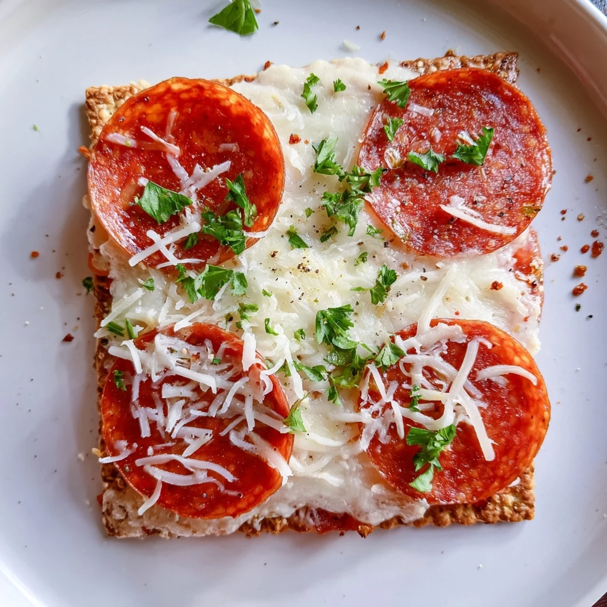 Savory Bites: Pepperoni stacked on crackers, bubbly melted cheese, perfect party appetizer.