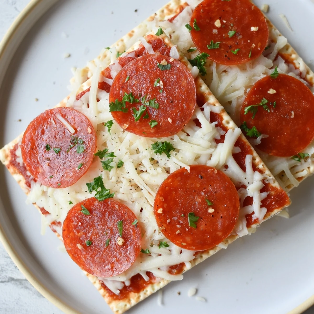 Pepperoni Stacked Square Crackers