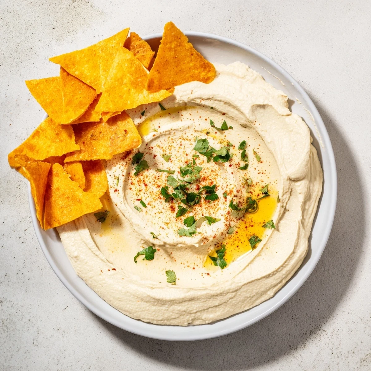 Beautifully plated Sahara Dune, a Middle Eastern appetizer perfect for sharing with friends.