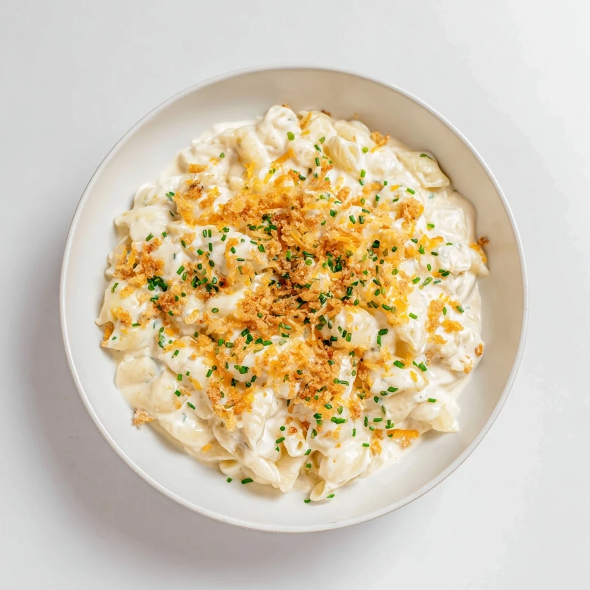 A close-up view of creamy, bubbling Cottage Cheese Mac and Cheese, perfect comfort food.