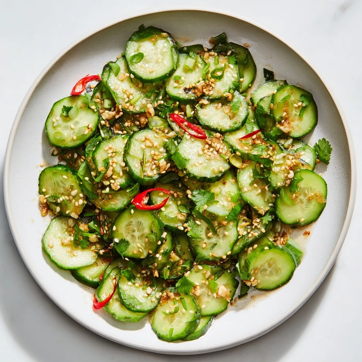 Tangy Shaken Asian Cucumber Salad