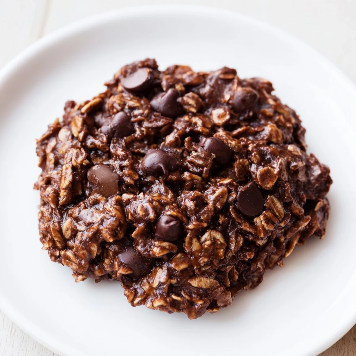 Warm, chewy chocolate oatmeal breakfast cookie, perfect for a quick, grab-and-go morning treat.