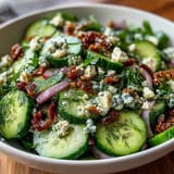Cucumber radish salad with dill vinaigrette—crisp cucumbers and peppery radishes tossed in a bright, herb-infused dressing.  