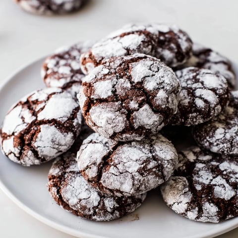 Warm Chocolate Gingerbread Crinkle Cookies dusted in powdered sugar, ready for a festive holiday season.