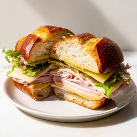 Festin du Château Royal Sandwiches platter with layers of meats and cheeses for a delightful French-inspired feast.