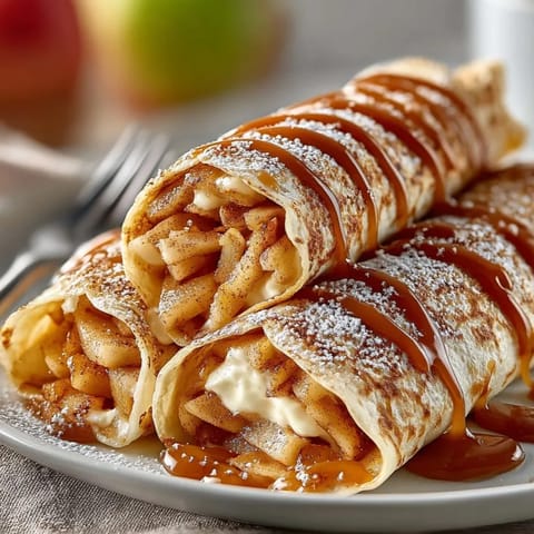 Deliciously baked Fall Caramel Apple Dessert Wraps with a cinnamon-sugar crust, perfect autumn dessert.