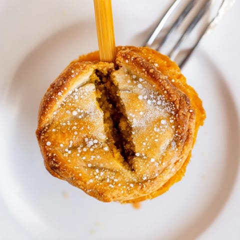 Deliciously baked matcha pumpkin muffin pie pops, perfect for snacks or dessert parties.  