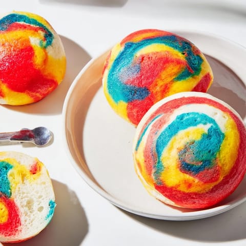 Vibrant Cloud Bread Rainbow creation, ideal for fun parties or delightful snacks.  
