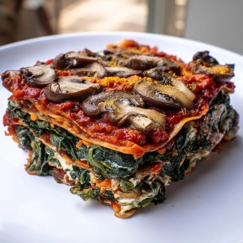 Vegan Mushroom Spinach Lasagna