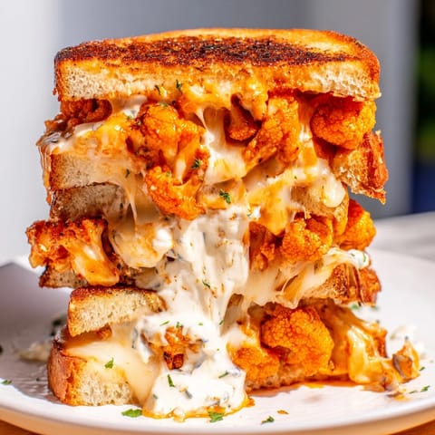 Buffalo Cauliflower Ranch Grilled Cheese