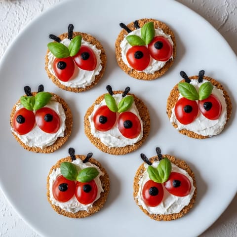 Ladybug Tomato Olive Bites