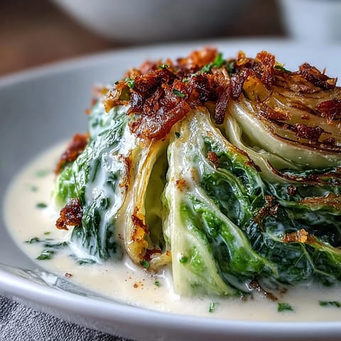 Tender sliced cabbage braised in coconut milk, topped with toasted coconut flakes and cilantro.