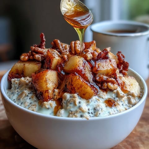 Overnight oats cinnamon apples