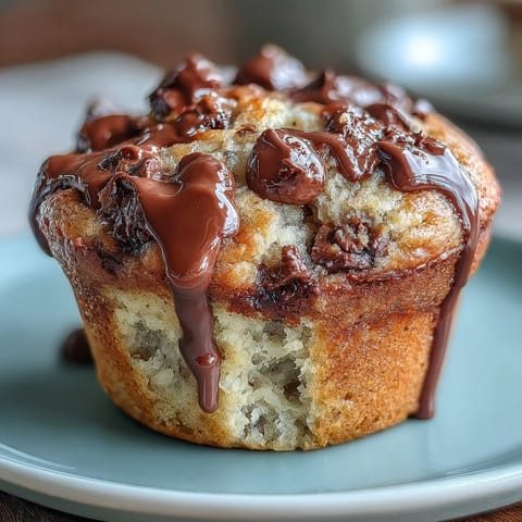 Delicious chocolate chip sourdough banana muffins with gooey chocolate chips and tender crumb, perfect for breakfast or snack.