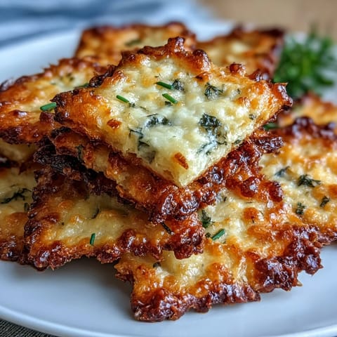 Crispy cheese and herb crackers baked golden with sharp cheddar and fresh thyme for a savory snack.