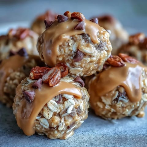Easy No-Bake Oat Bites with Peanut Butter: golden, chewy snacks studded with mini chocolate chips, perfect for quick energy on the go.