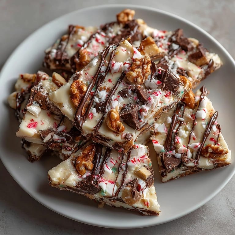 Imagine the sweet treat: a plate of Peppermint Chaos Cookie Brittle, perfect for gifting.