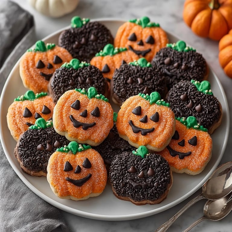 Warm, freshly baked Caramel-Filled Jack-o'-Lantern Cookies cooling on a rack, ready for decorating.