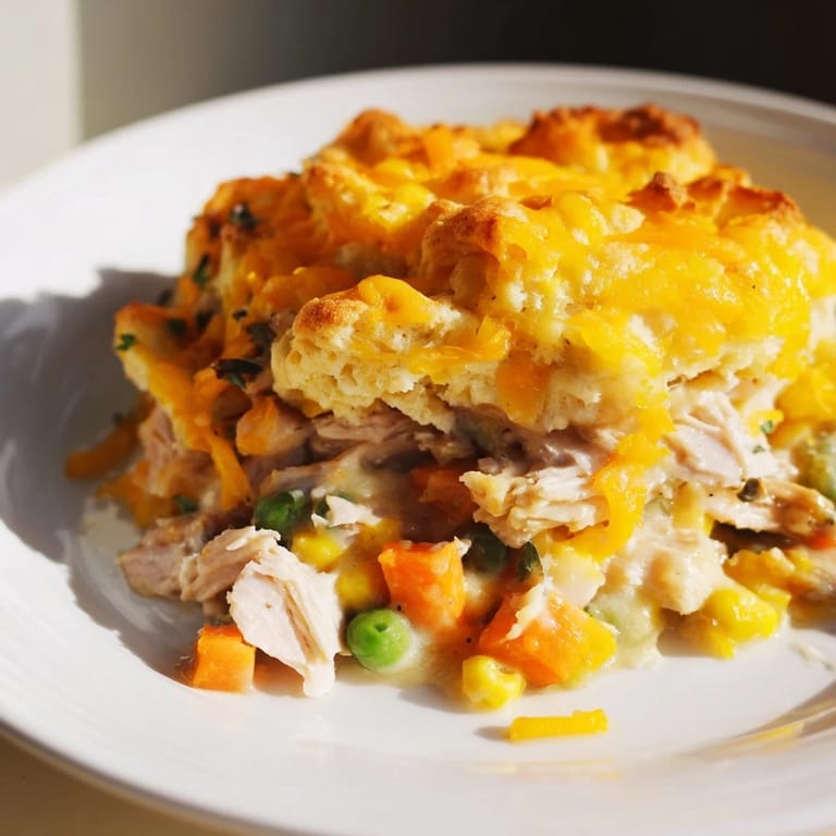 See the steaming, one-pan Chicken Cobbler; a hearty dinner with fluffy cheddar biscuits on top.