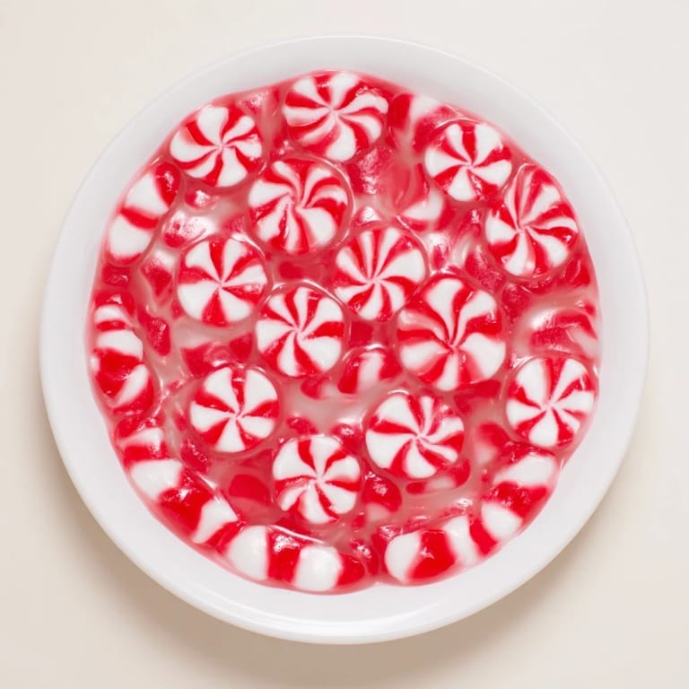 Melted peppermint candies transform into a beautiful No-Bake Peppermint Candy Bowl, ready to be filled with treats.