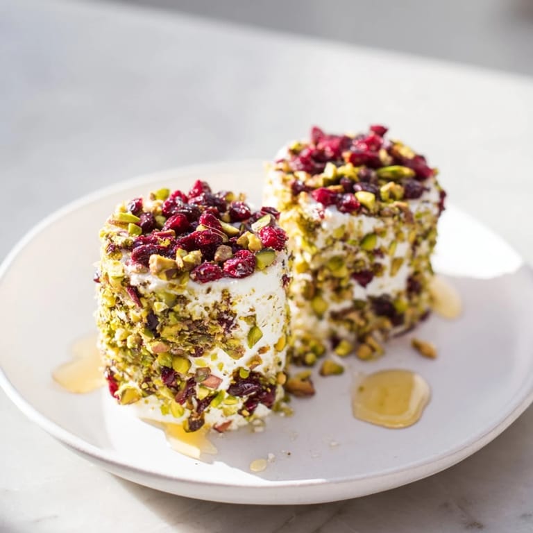 Creamy goat cheese logs rolled in cranberries and nuts, the perfect holiday appetizer cheese board.