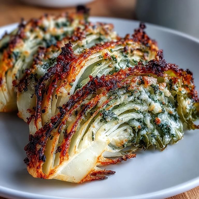 Garlicky and golden, these roasted Roasted Garlic Parmesan Cabbage Wedges offer a tender bite, served hot as a vegetarian side dish.