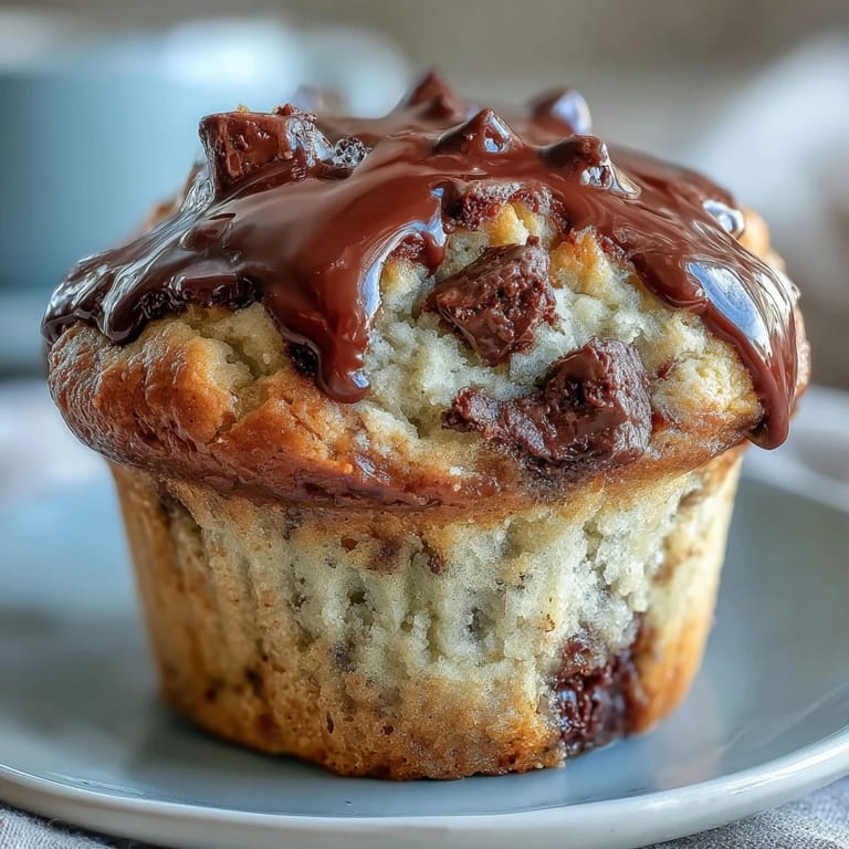 Moist banana muffins bursting with chocolate chips and tangy sourdough discard, ideal for using up ripe bananas and leftover starter.