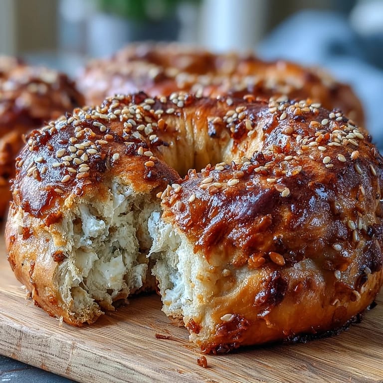 Fresh 2-Ingredient Yogurt Bagels baked until golden, ready to slice and enjoy warm with your favorite spread.