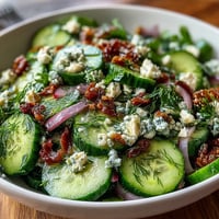 Cucumber radish salad with dill vinaigrette—crisp cucumbers and peppery radishes tossed in a bright, herb-infused dressing.  